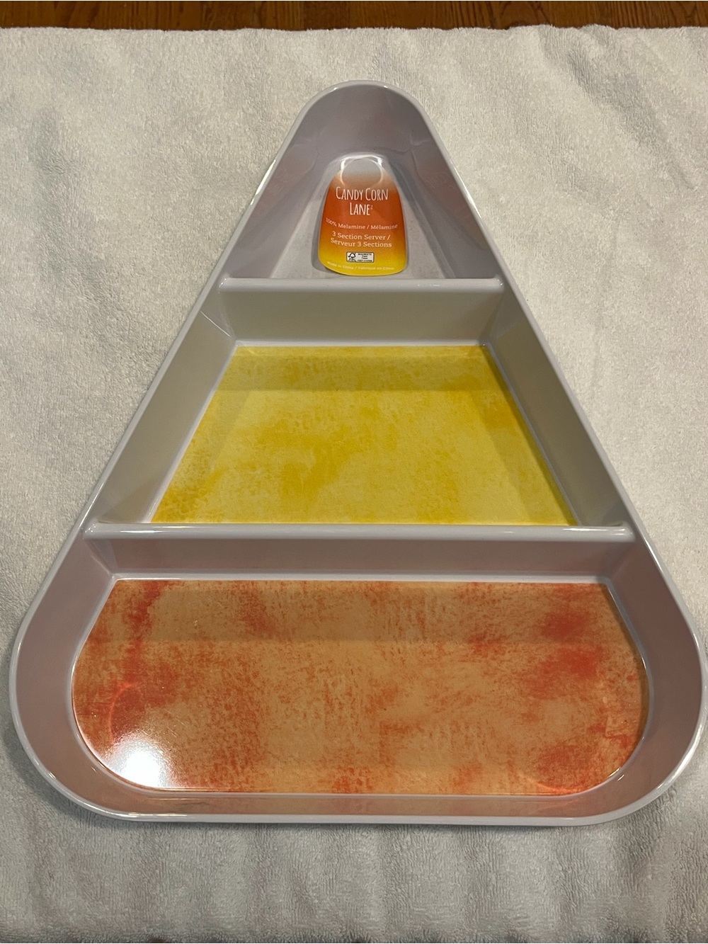 Candy Corn Tray - White Frame with Yellow & Orange Panels